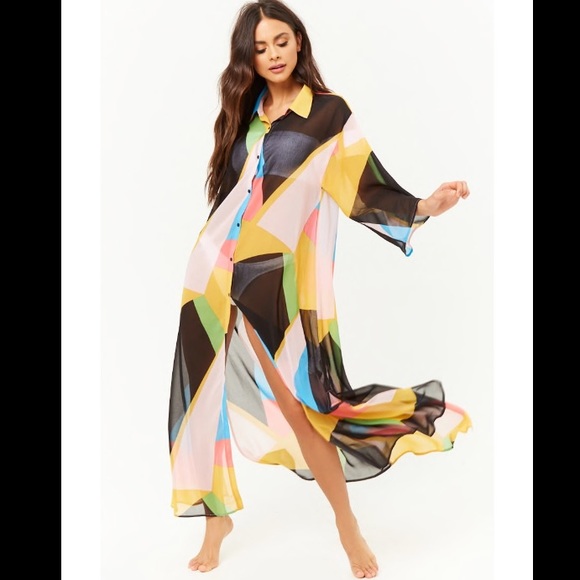 Forever 21 Other - 🏴 Colorblock maxi dress swim cover up